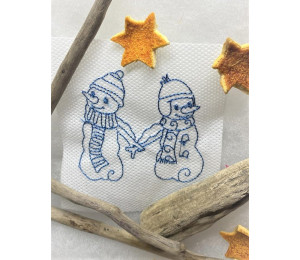 Stickdatei - Schneemann Alphabet Buchstabe M